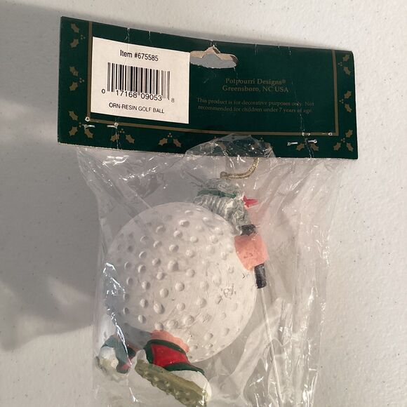 Vintage New Potpourri Designs Santa Claus Golf Ball Christmas Ornament St. Nick - Picture 2 of 5